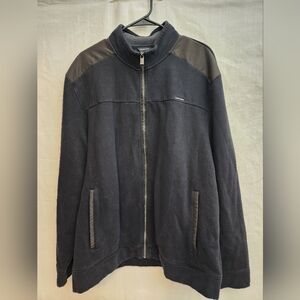 Calvin Klein Jacket XXL Black Full Zip With Mock Collar